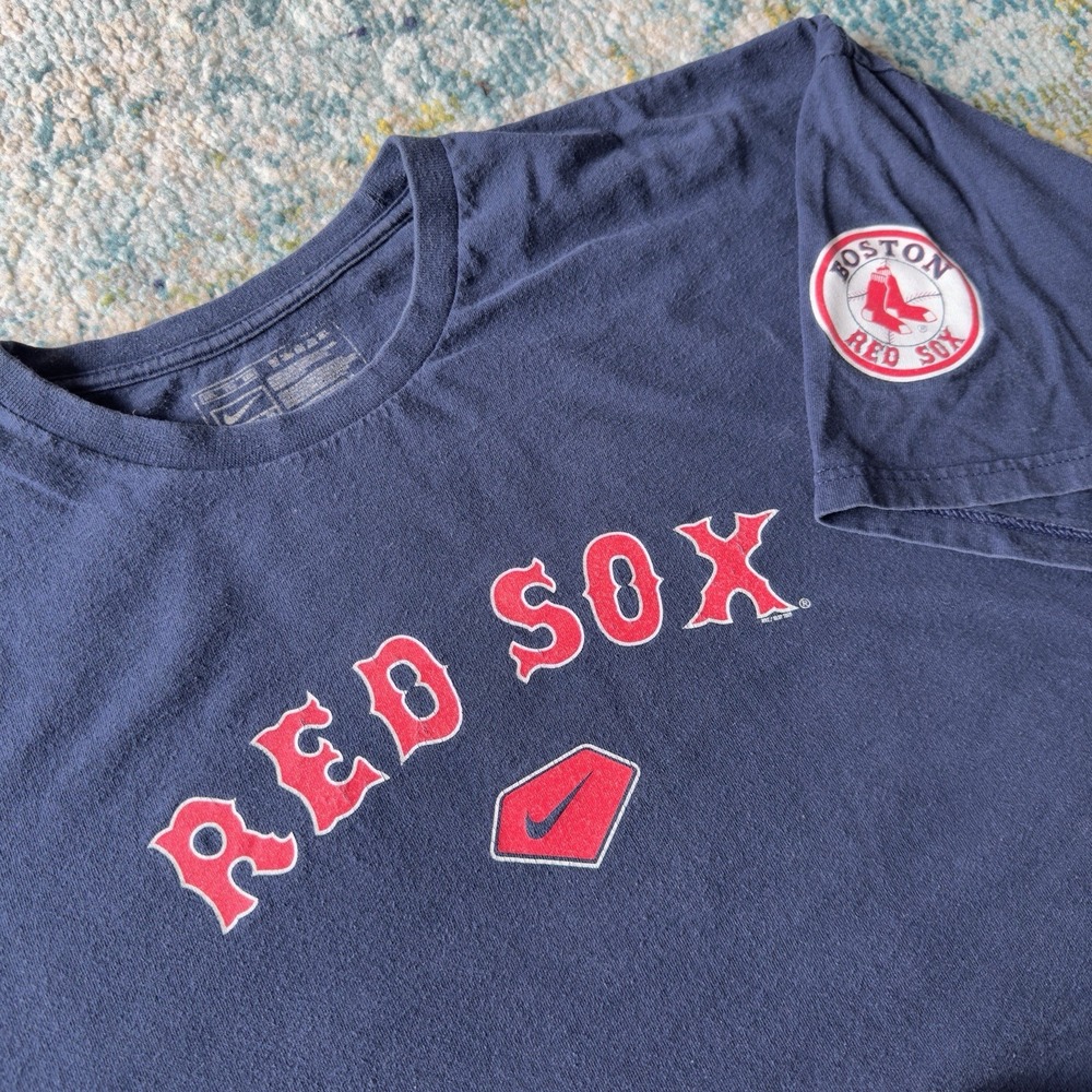 Vintage Y2K 2000s Nike Team Boston Red Sox MLB  Navy Blue T-Shirt XXL